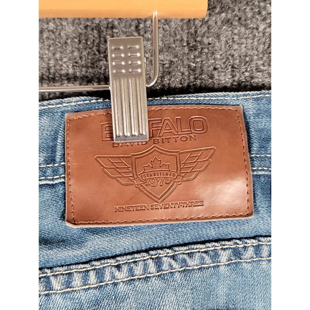 Buffalo David Bitton Jeans Mens 31x31 Blue Whiskered King Bootcut Denim Retro
